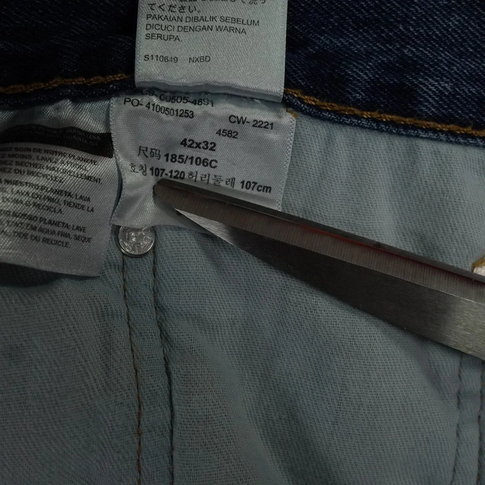 Levis‎ 505 Regular Fit Jeans Mens 42x32 Blue Straight Leg Denim